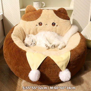 Round Soft Pet Bed With Warm Deep Sleep Cush - The Ultimate Comfort for Your Furry Friends