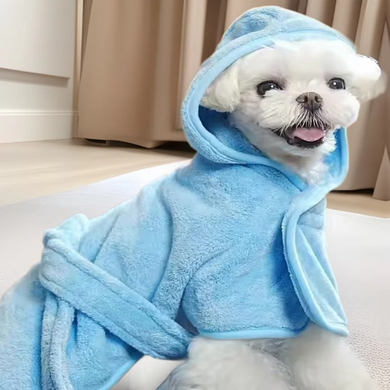 Why Your Pet Needs the Soft Coral Fleece Wearable Bathrobe Towel